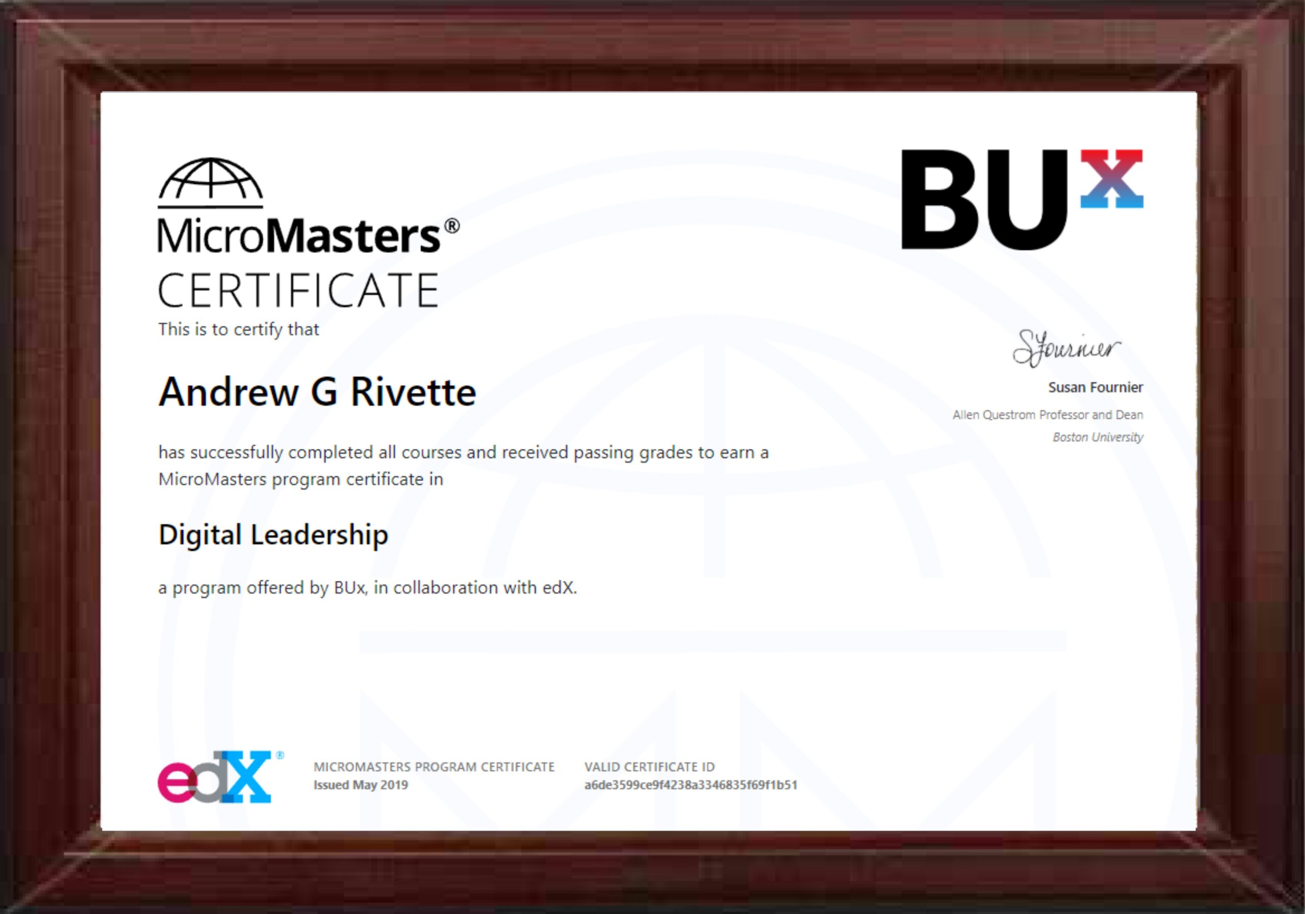 Andrew Rivette - Digital Leadership Micromasters Boston University